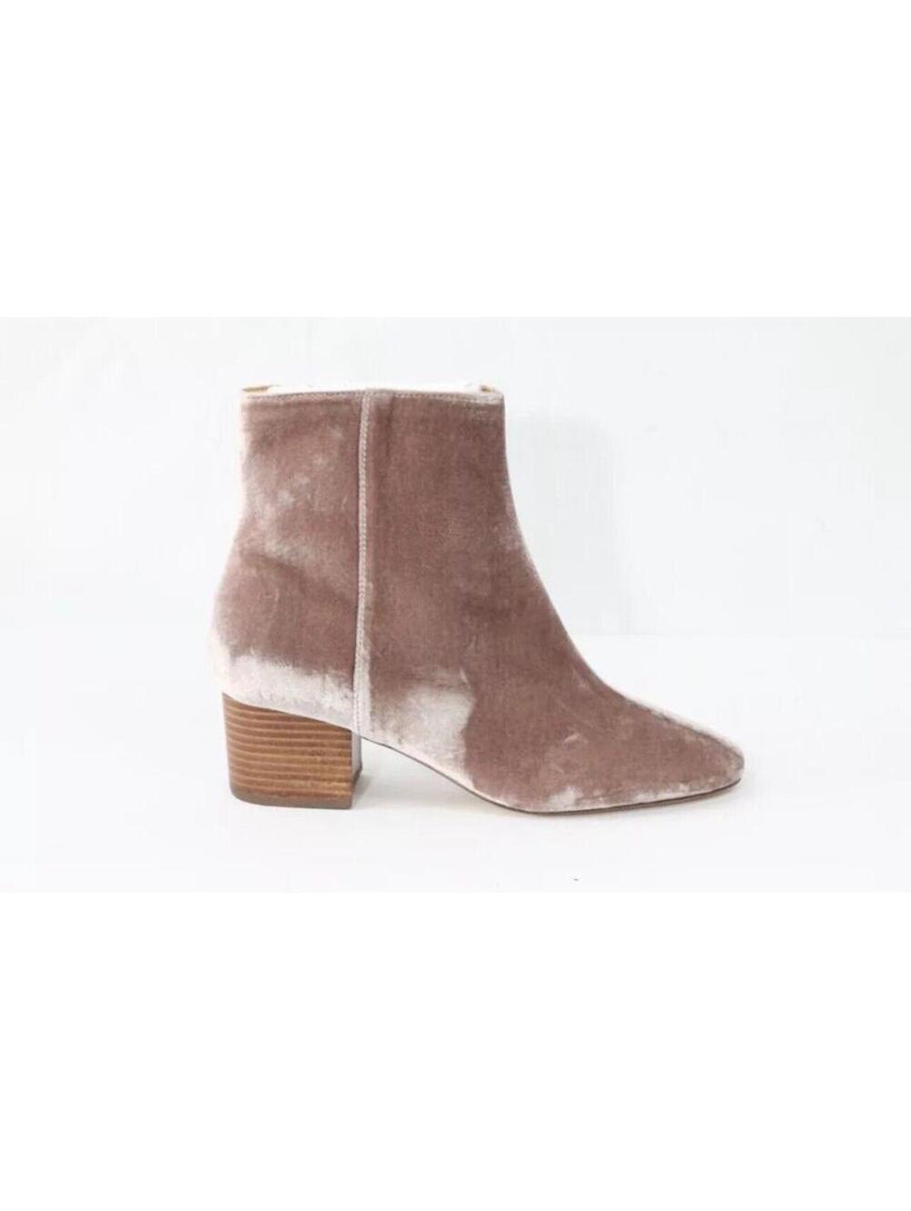 Talbots Velvet Booties 8.5 NEW Women Ankle Boots Blush block heel Fall Y2K 2000
